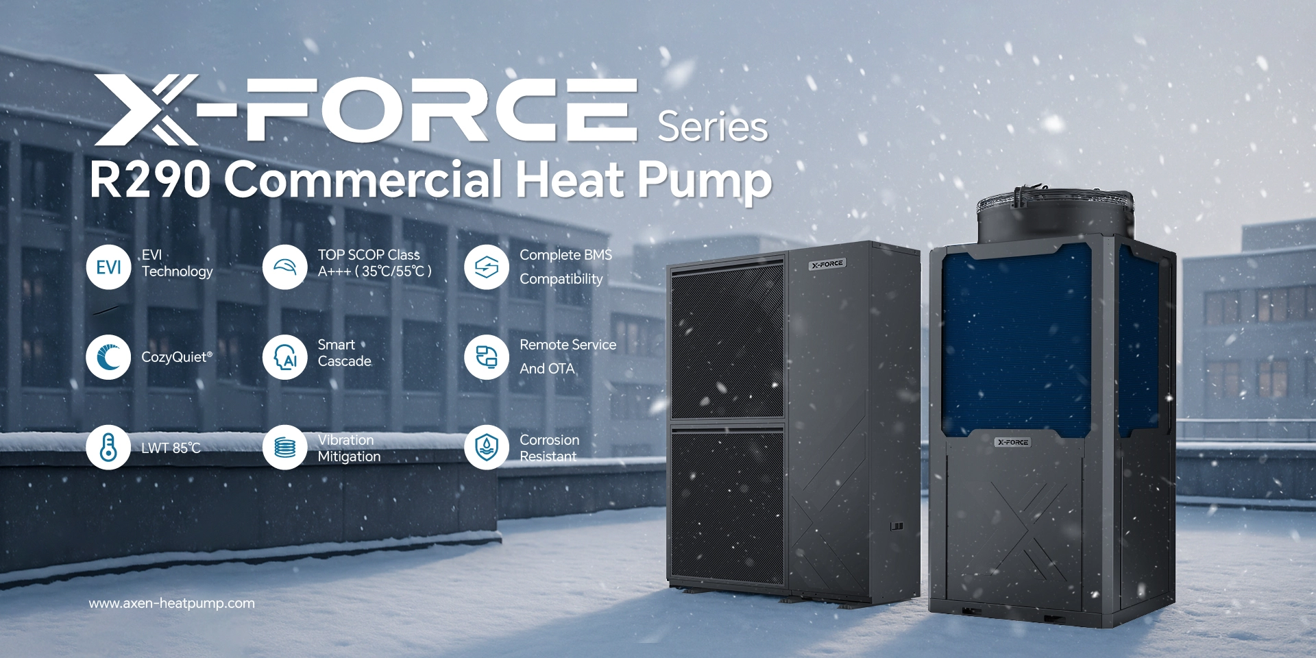 Pompa di Calore Commerciale AXEN Serie X-FORCE — Progettata per le Esigenze Più Estreme
