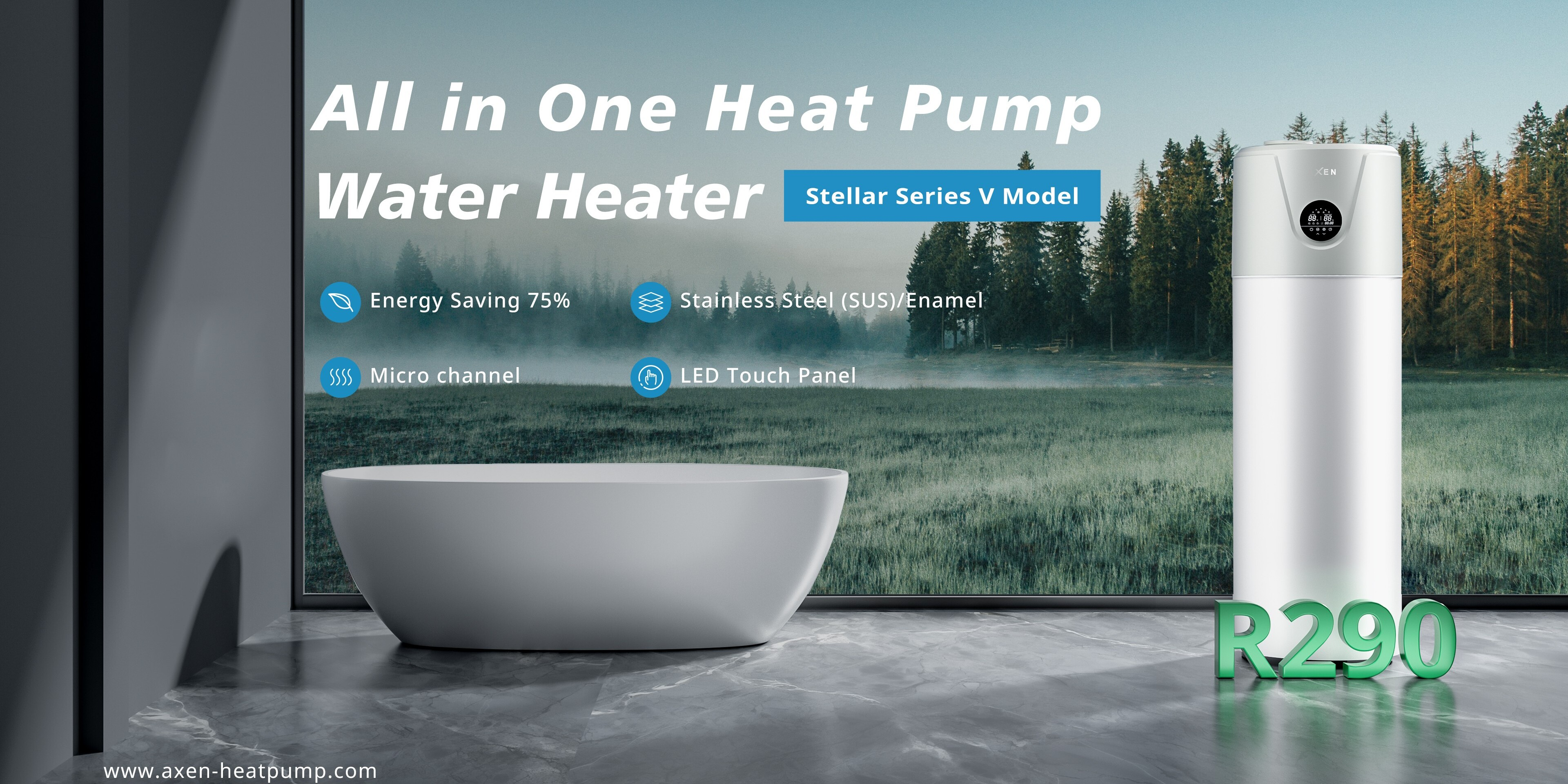 Scaldabagno a pompa di calore all-in-one serie Stellar