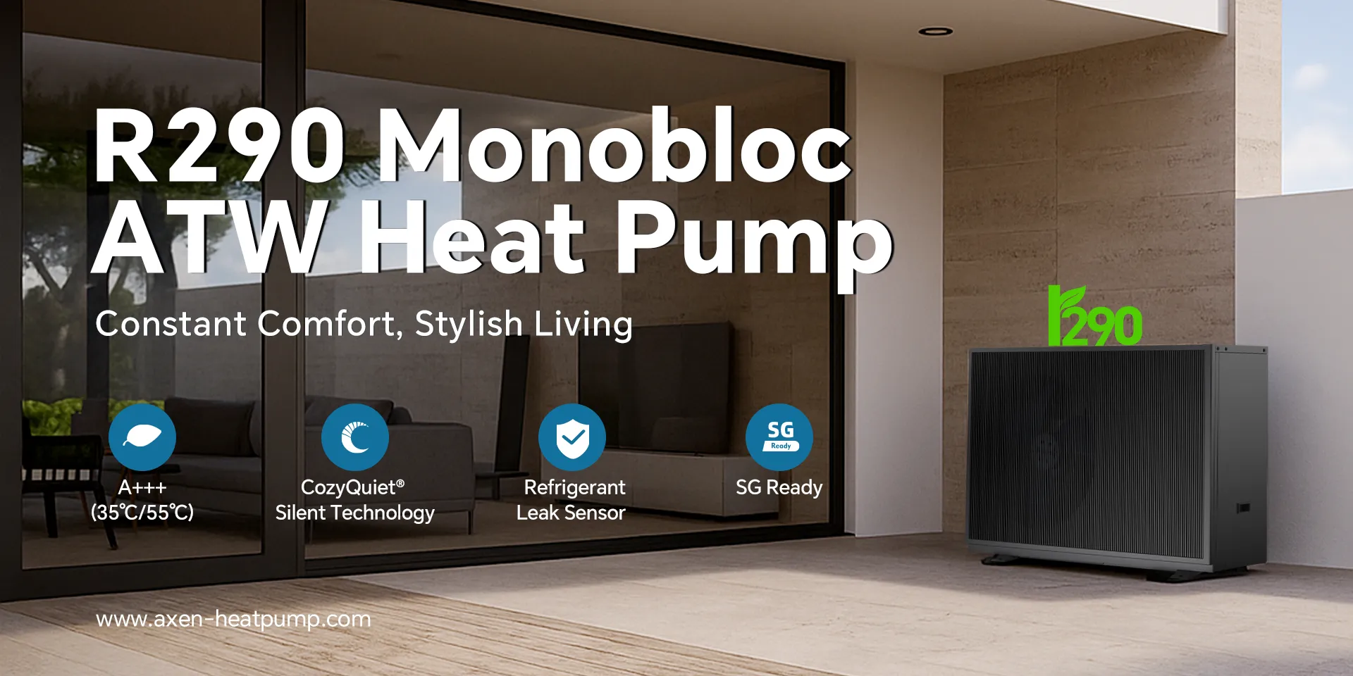 Sblocca il comfort intelligente con la pompa di calore monoblocco ATW AXEN R290